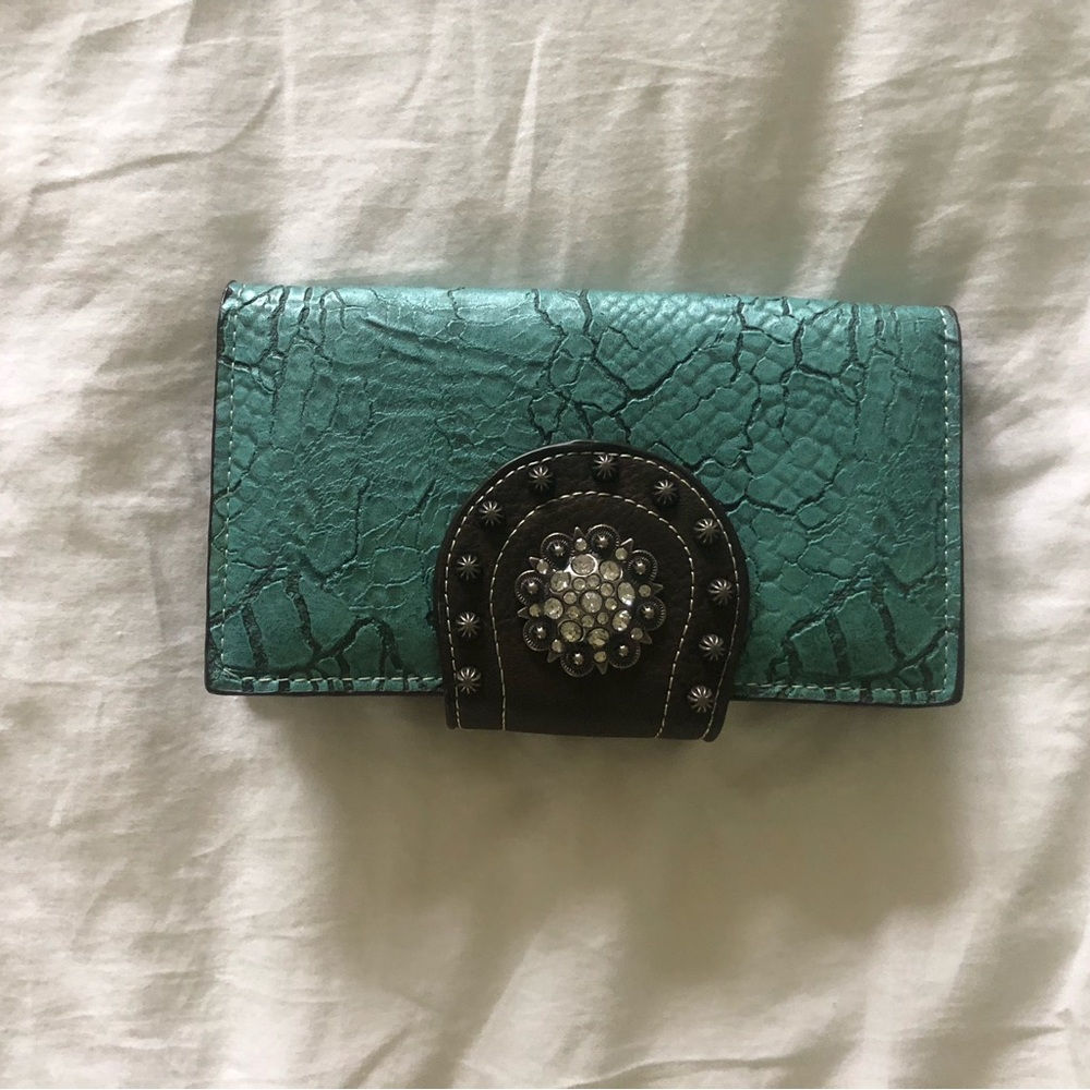 western faux leather wallet